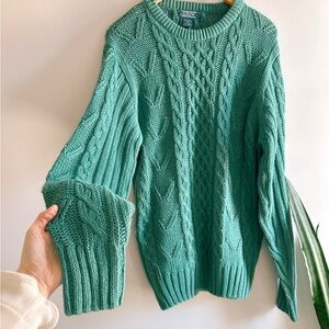 J. Crew Teal Cable Knit Sweater